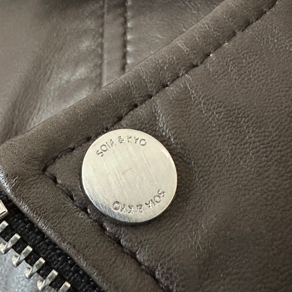 Soia & Kyo Lamb Leather Jacket, Size XS, Mushroom (Taupe/Grey) - Picture 9 of 15